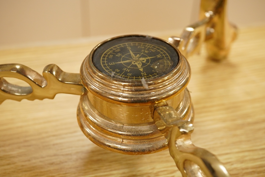 A simulated multi-mineral globe with compass, 30cm in diameter